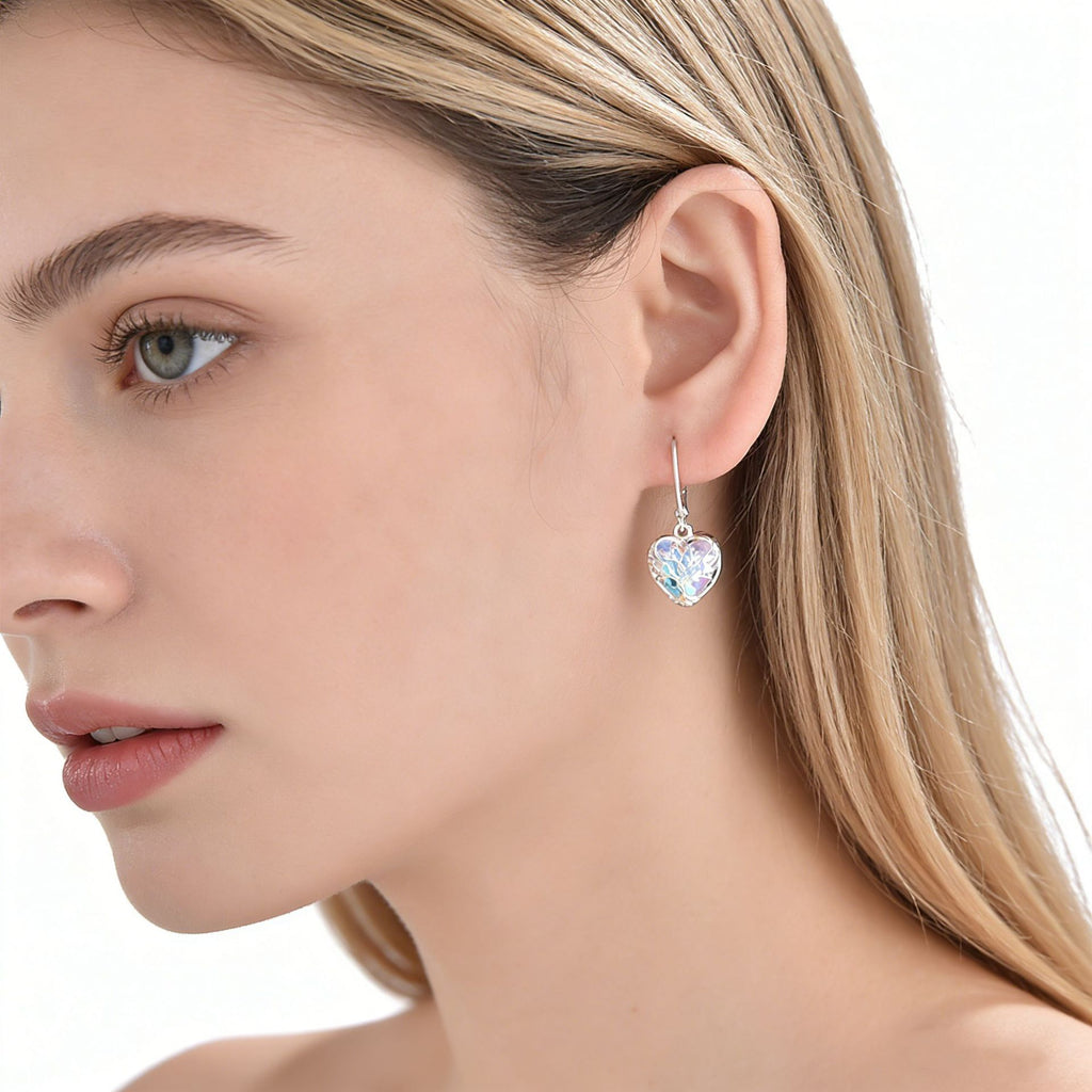 Heart-shaped Moonstone Earrings