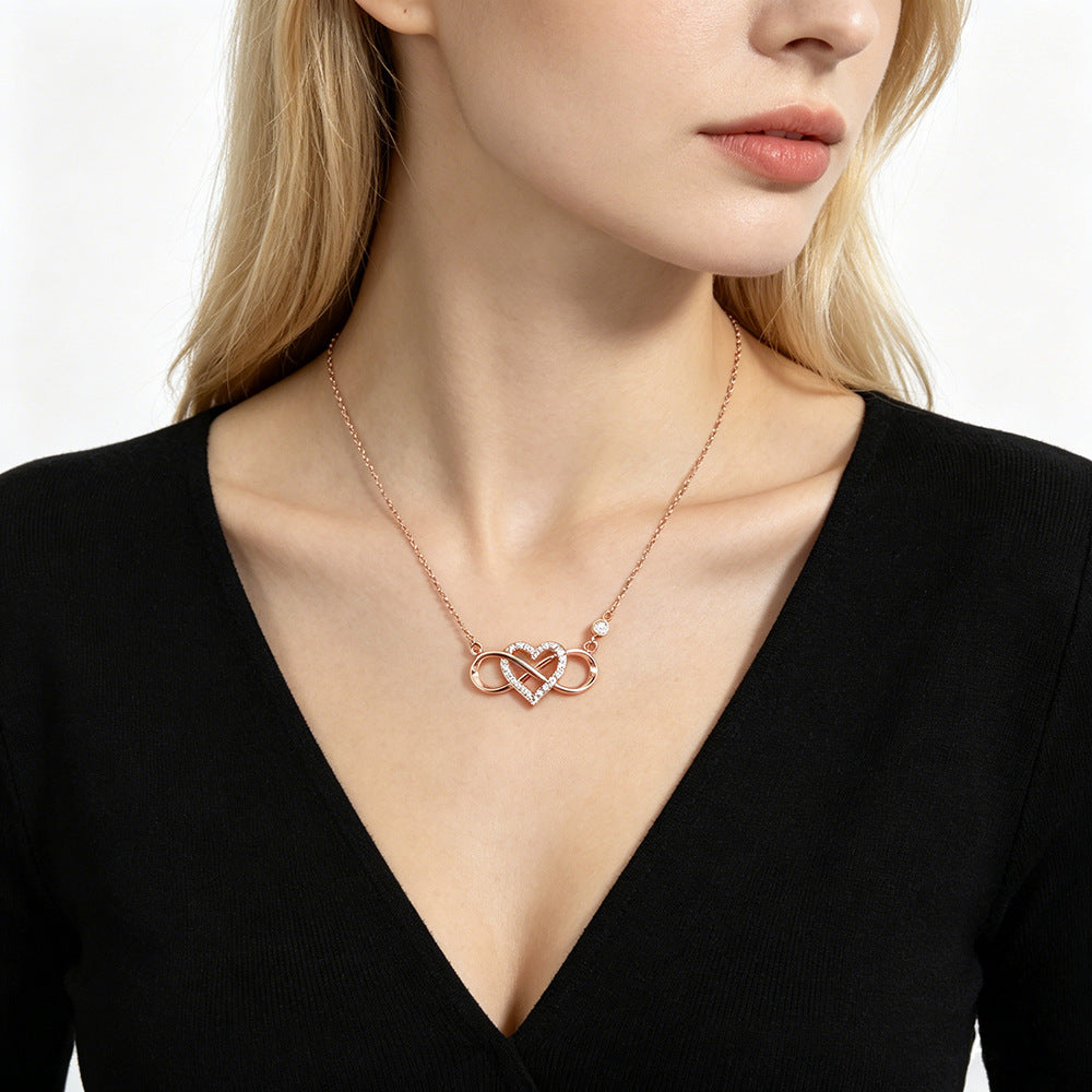 925 Sterling Silver Infinity Heart Necklace