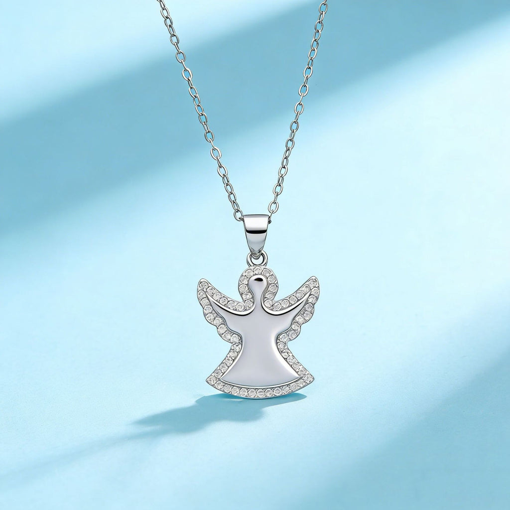 925 Sterling Silver Angel Pendant Necklace