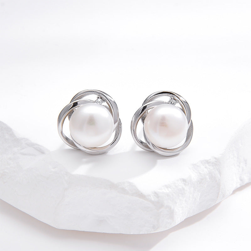 Pearl stud earrings