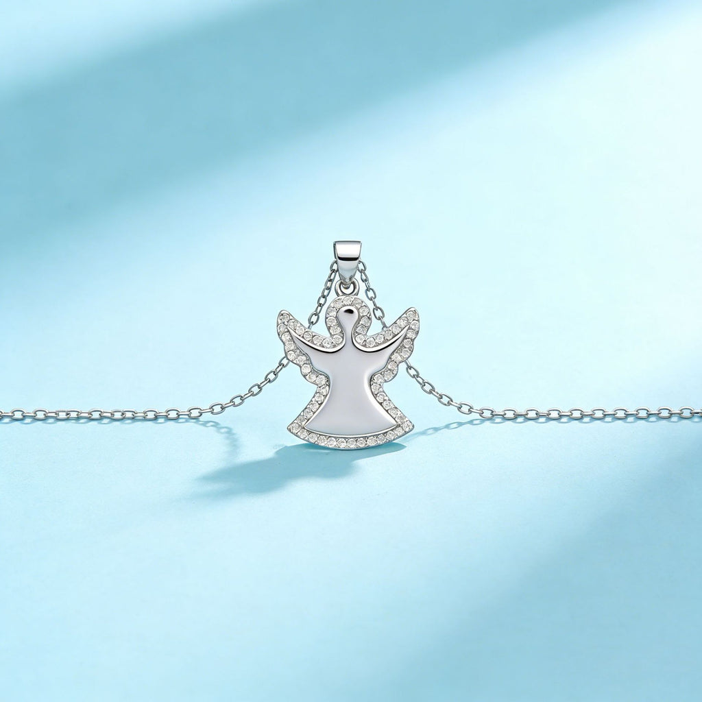 925 Sterling Silver Angel Pendant Necklace