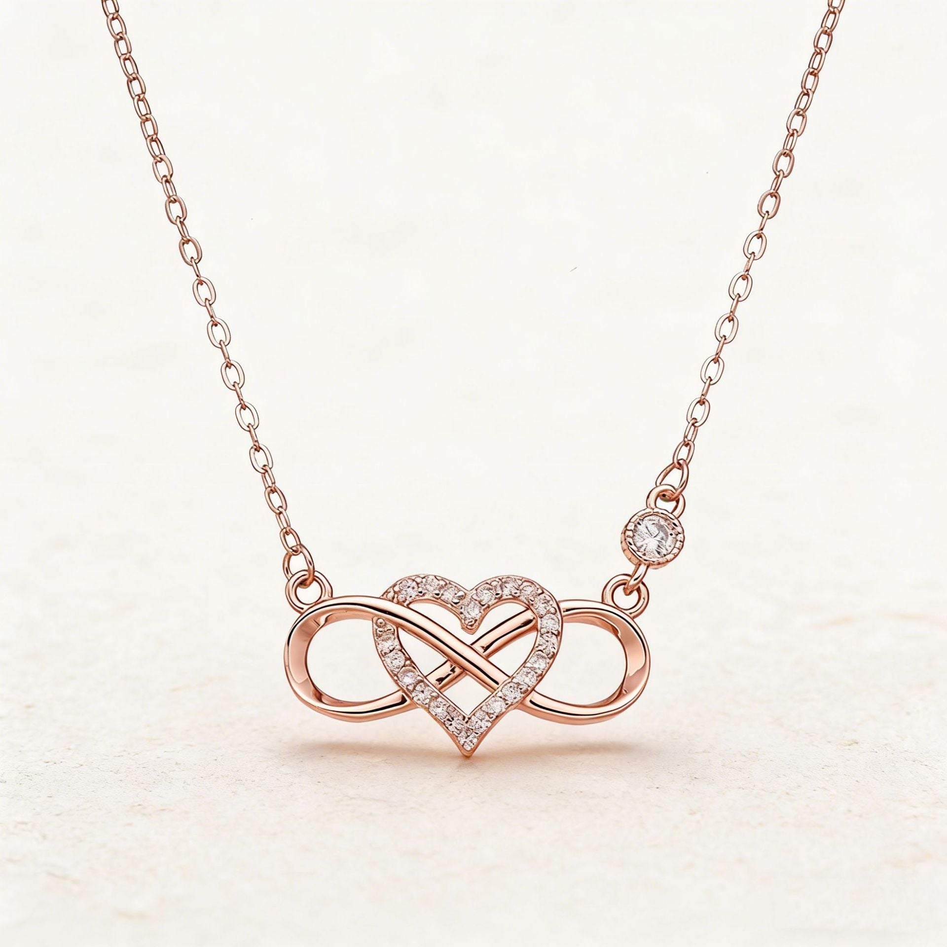 925 Sterling Silver Infinity Heart Necklace