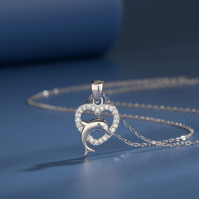 925 Sterling Silver Heart-Shaped Necklace with Zirconia