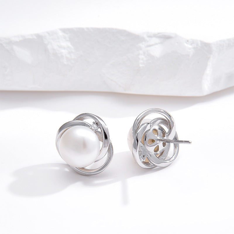 Pearl stud earrings