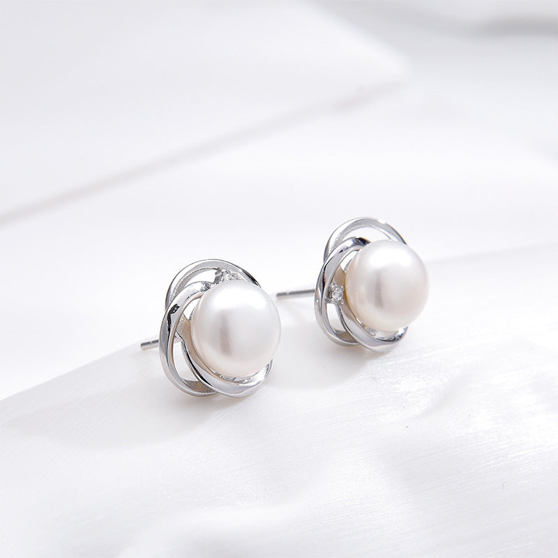 Pearl stud earrings