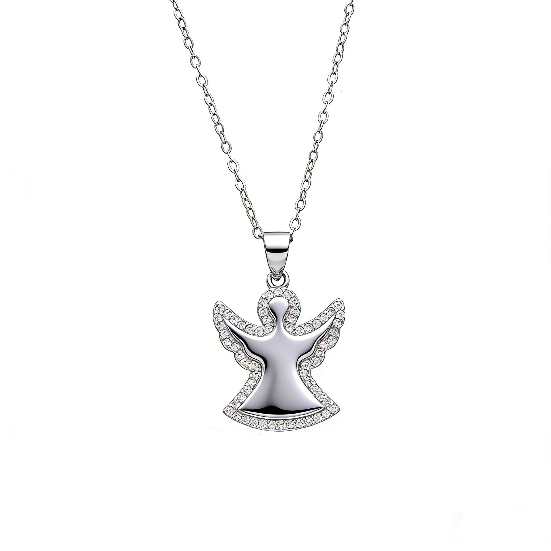 925 Sterling Silver Angel Pendant Necklace