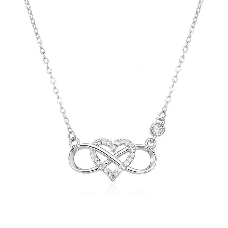 925 Sterling Silver Infinity Heart Necklace