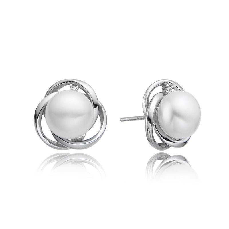 Pearl stud earrings
