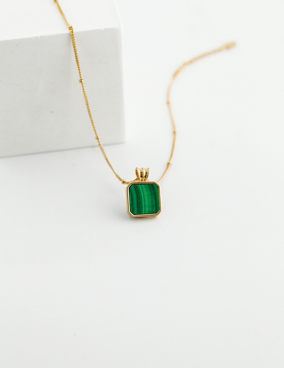Sterling Silver Malachite Necklace