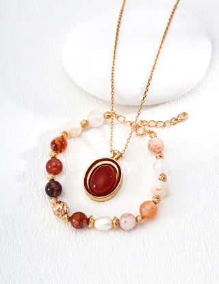 Sterling Silver Agate Necklace
