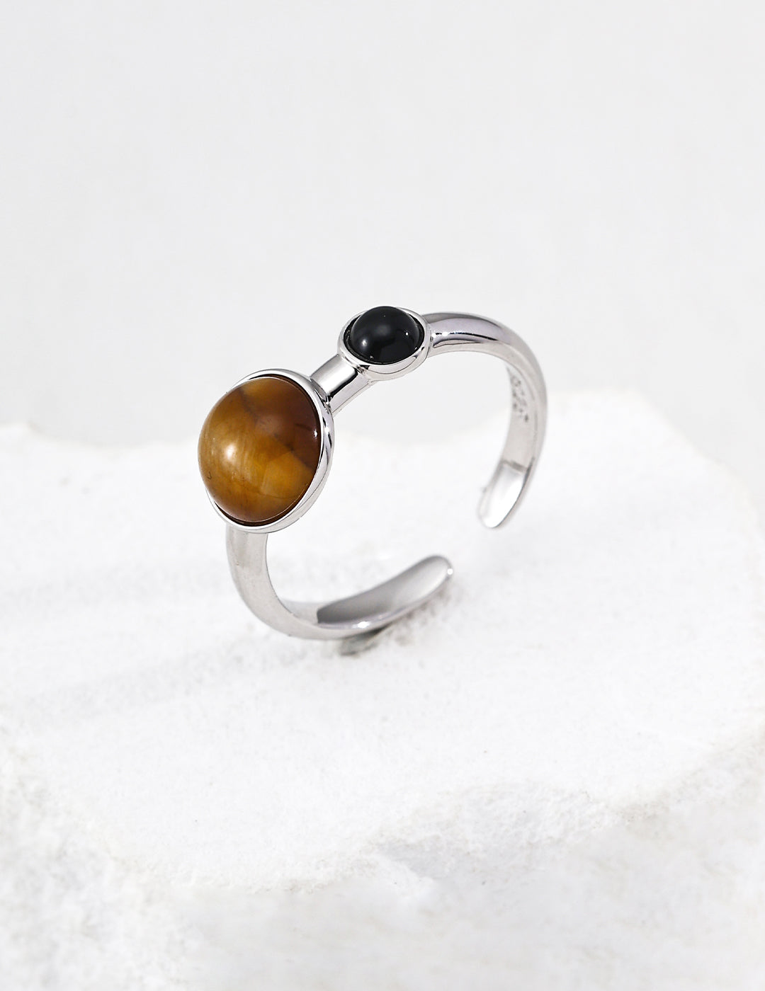 "Manifest Abundance Tiger's Eye Ring | S925 Silver Gold Plated | Crystal Energy Jewelry for Financial Success