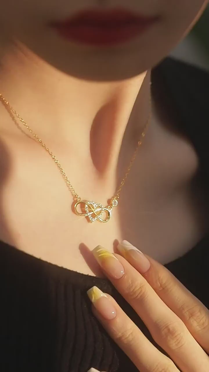 925 Sterling Silver Infinity Heart Necklace