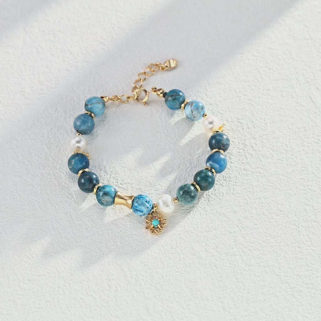 Vintage Natural Pearl and Lapis Lazuli Bracelet
