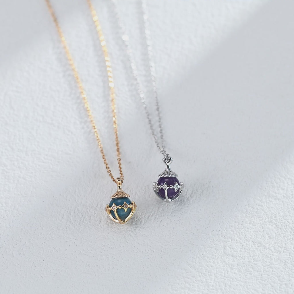 Sterling Silver Amethyst Lucky Star Necklace