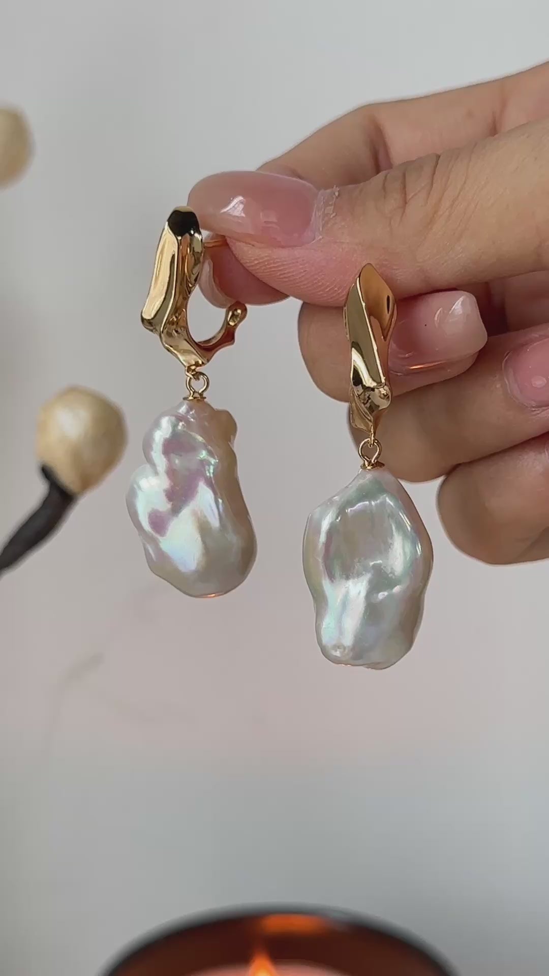 Natural Baroque Pearl Earrings