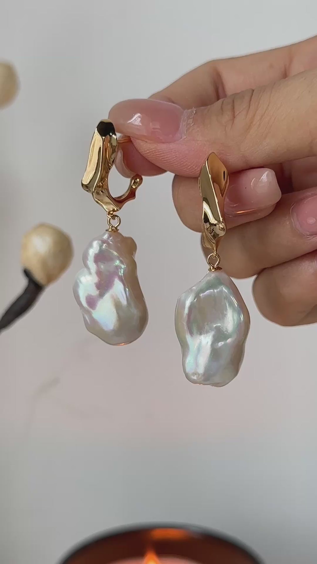 Natural Baroque Pearl Earrings