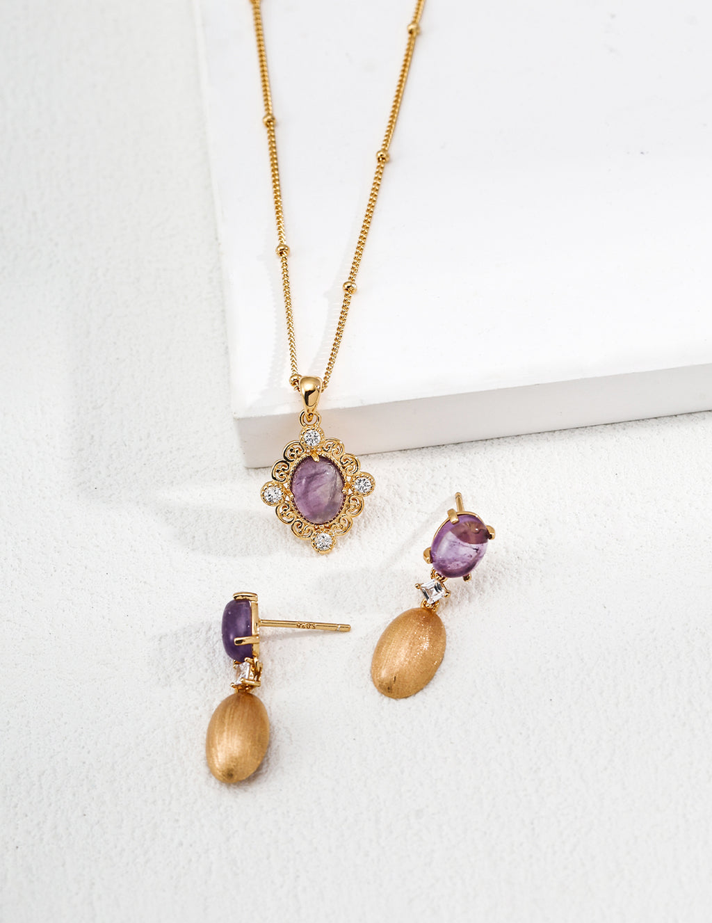 925 Sterling Silver Imperial-Style Amethyst Necklace