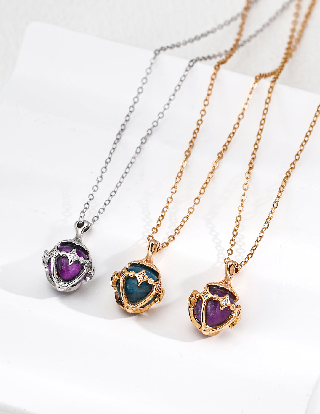 Sterling Silver Amethyst Lucky Star Necklace