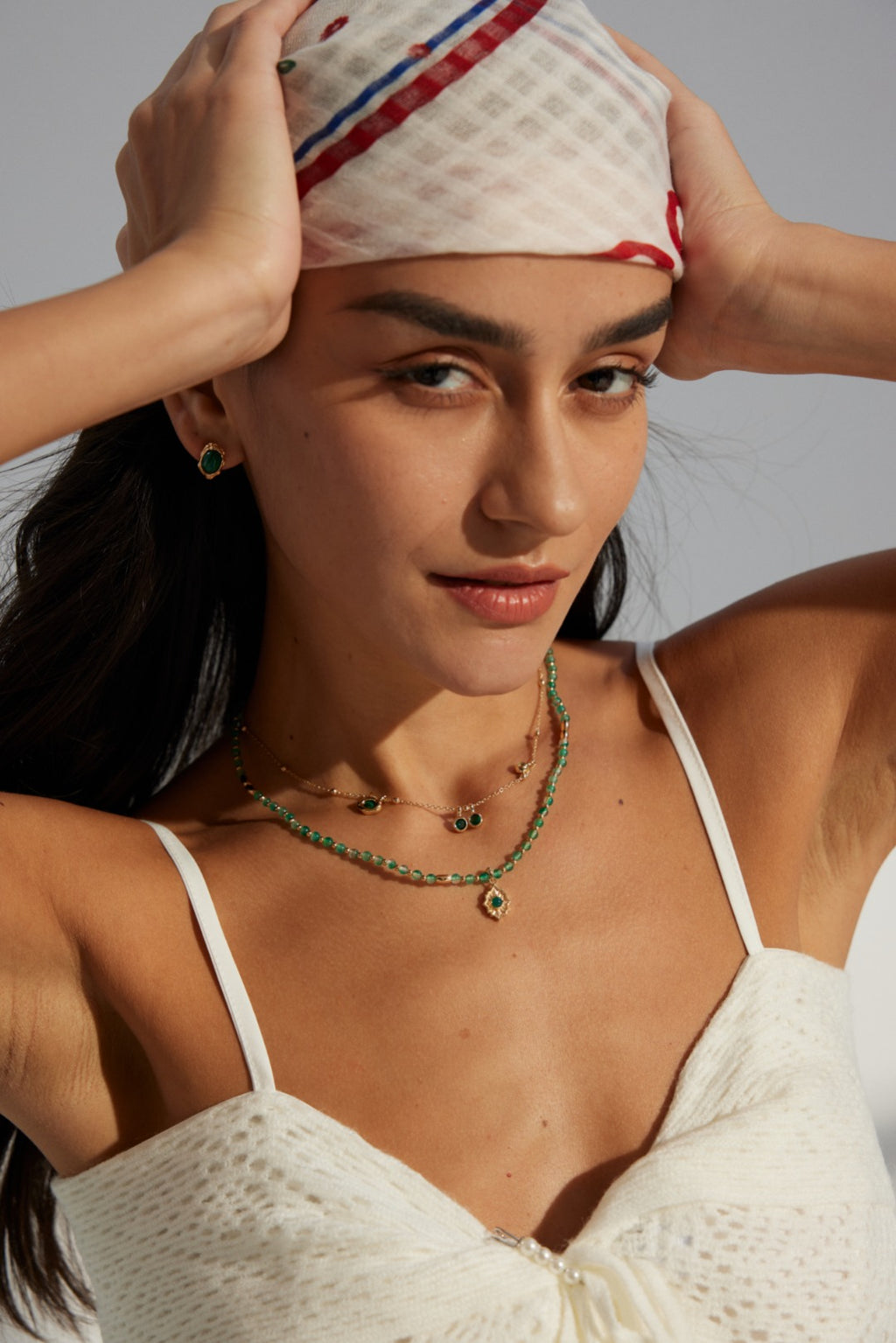 Sterling Silver Green Agate Necklace