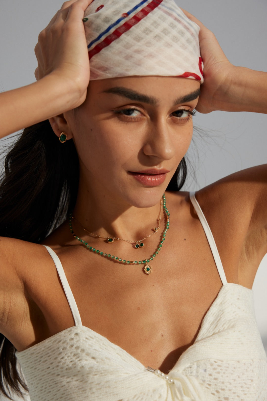 Sterling Silver Green Agate Necklace