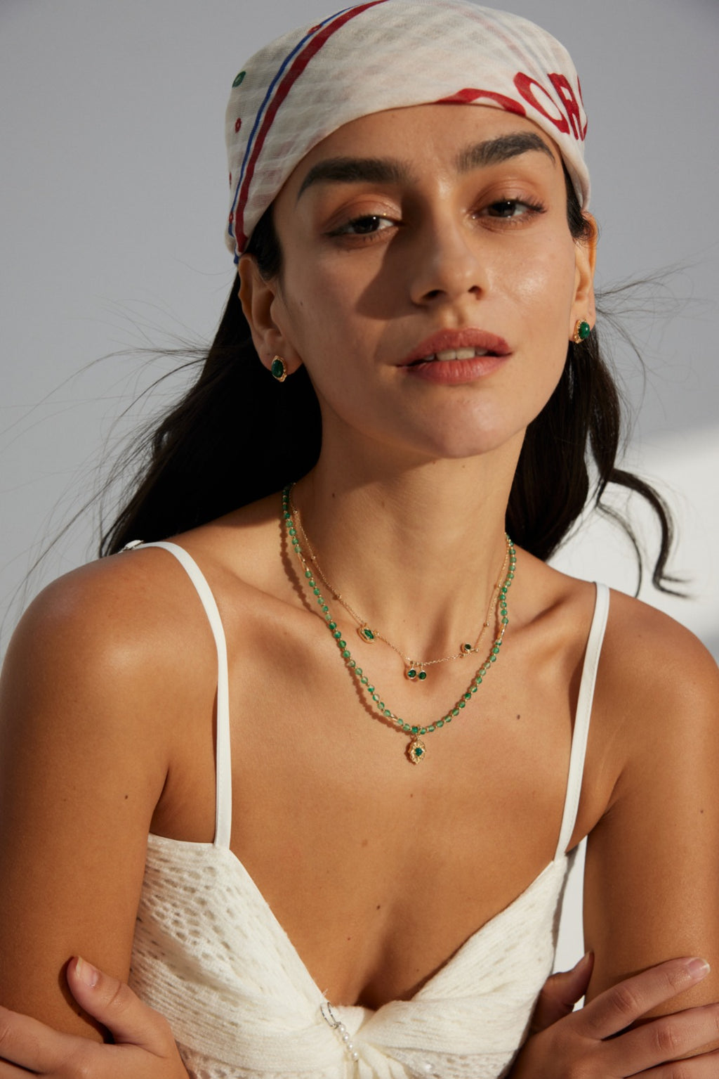 Sterling Silver Green Agate Necklace