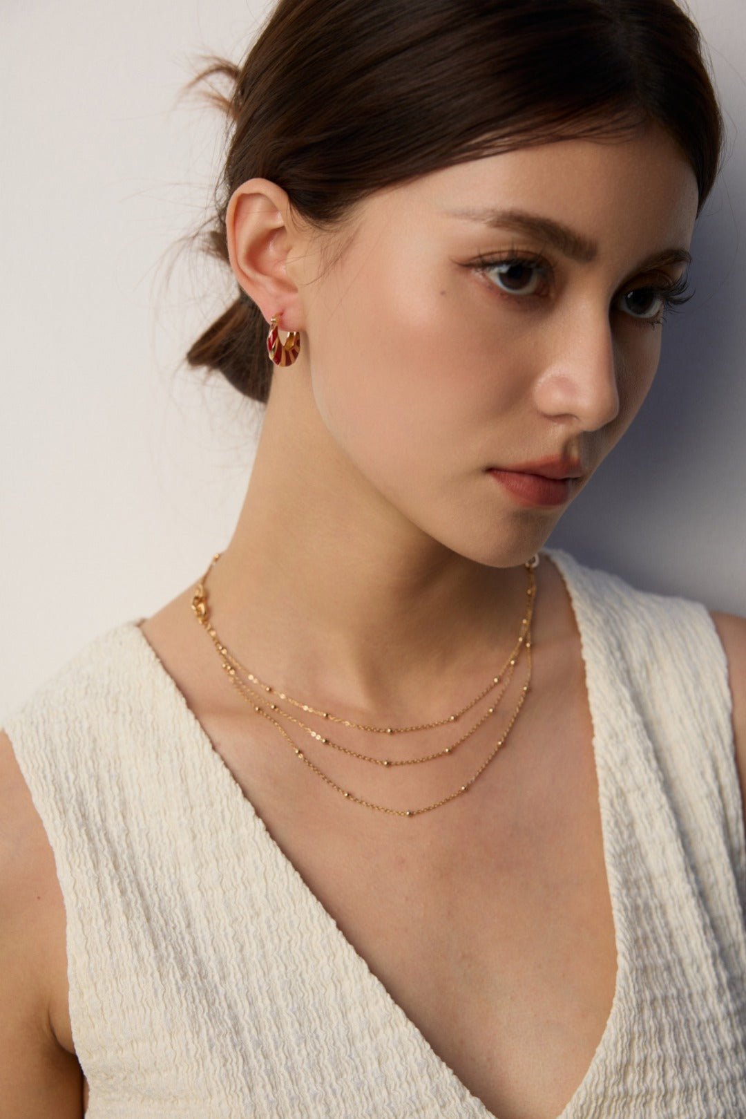 Minimalist Red Drip Glaze Earrings