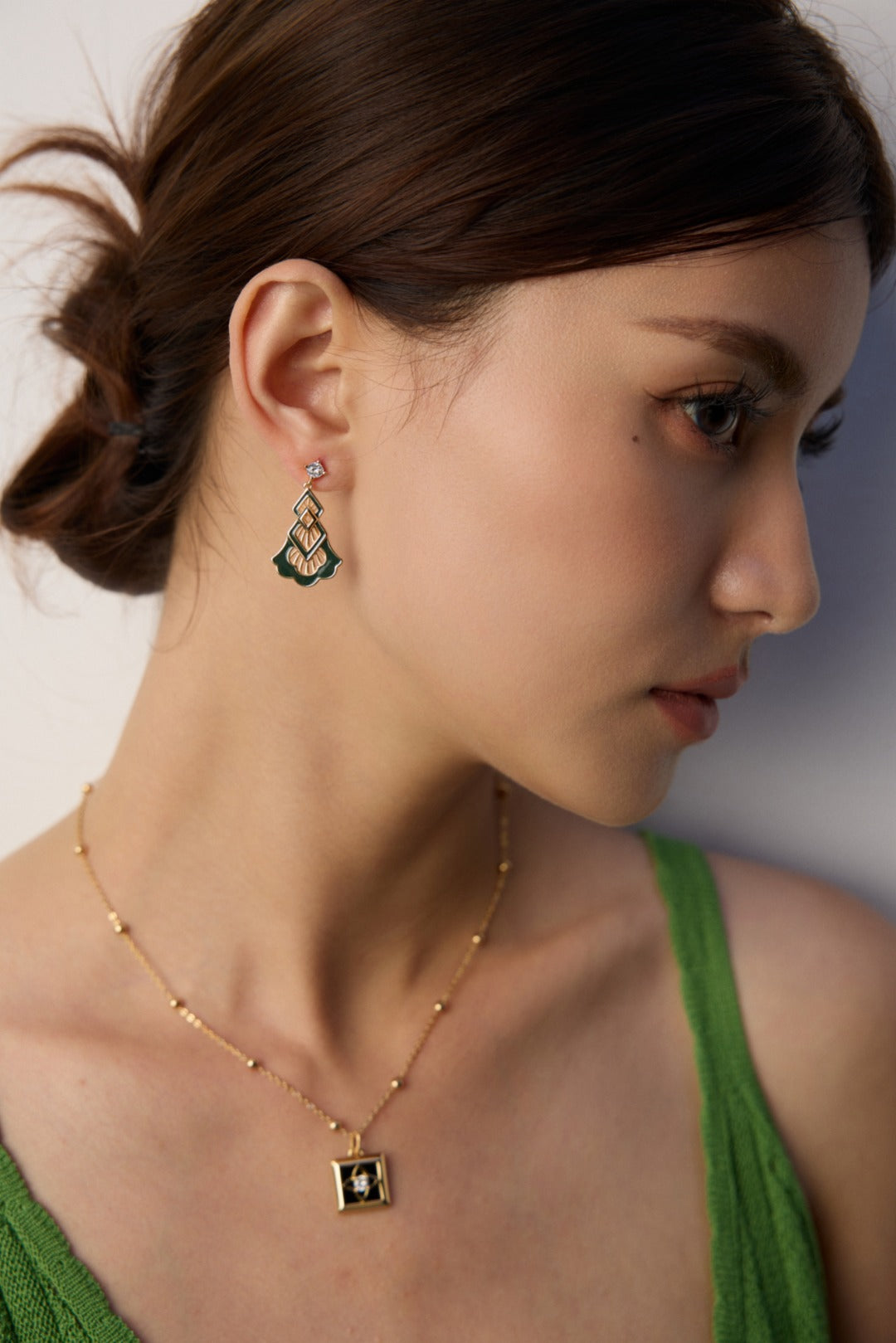 Retro Drip Glaze Zirconia Earrings