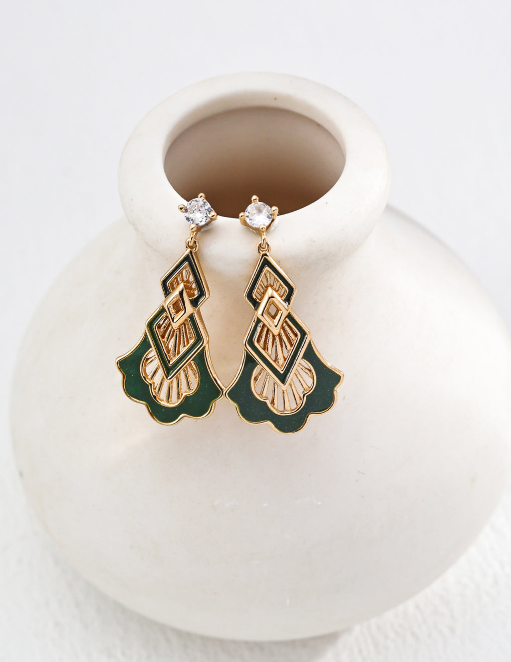 Retro Drip Glaze Zirconia Earrings