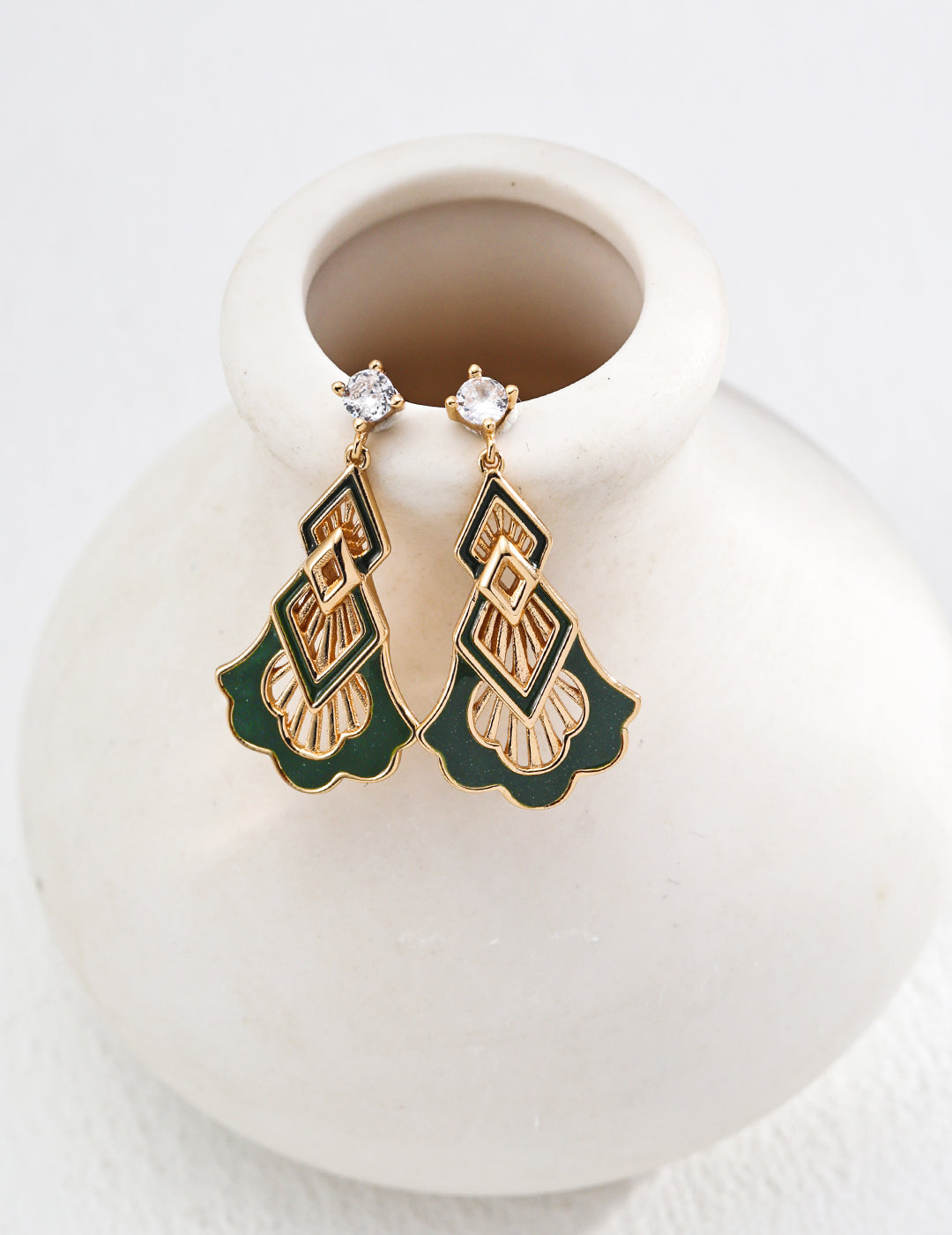 Retro Drip Glaze Zirconia Earrings