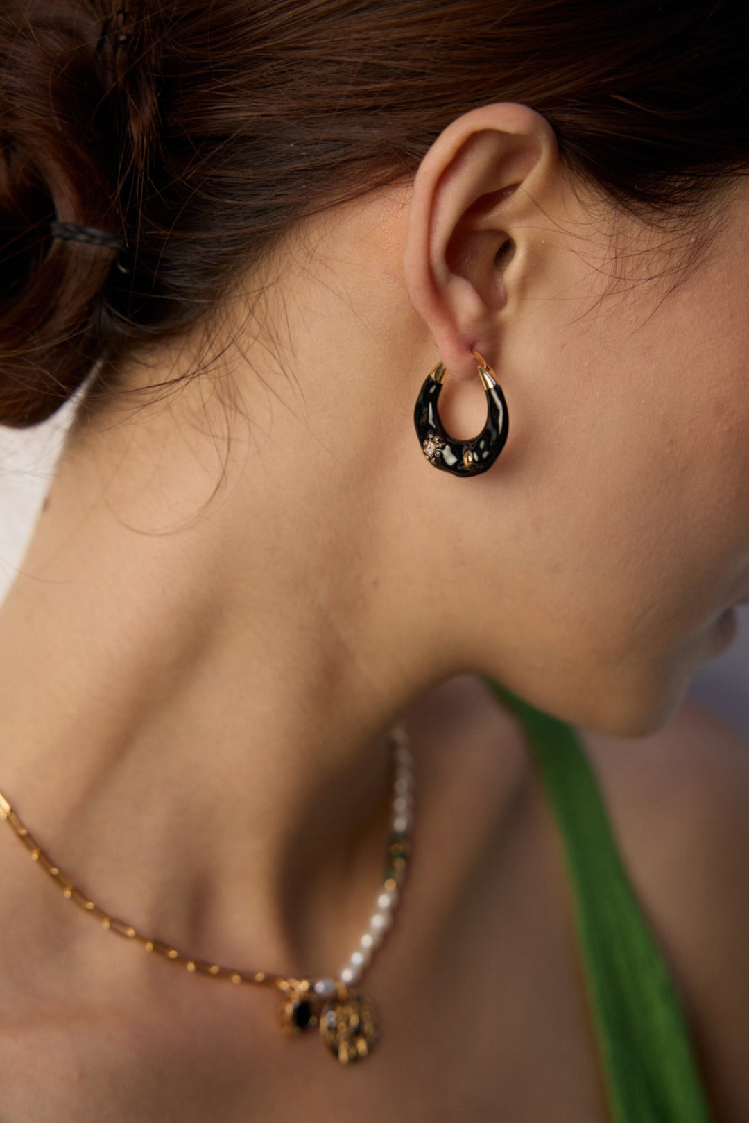 Vintage-Style Drip Glaze Zirconia Earrings