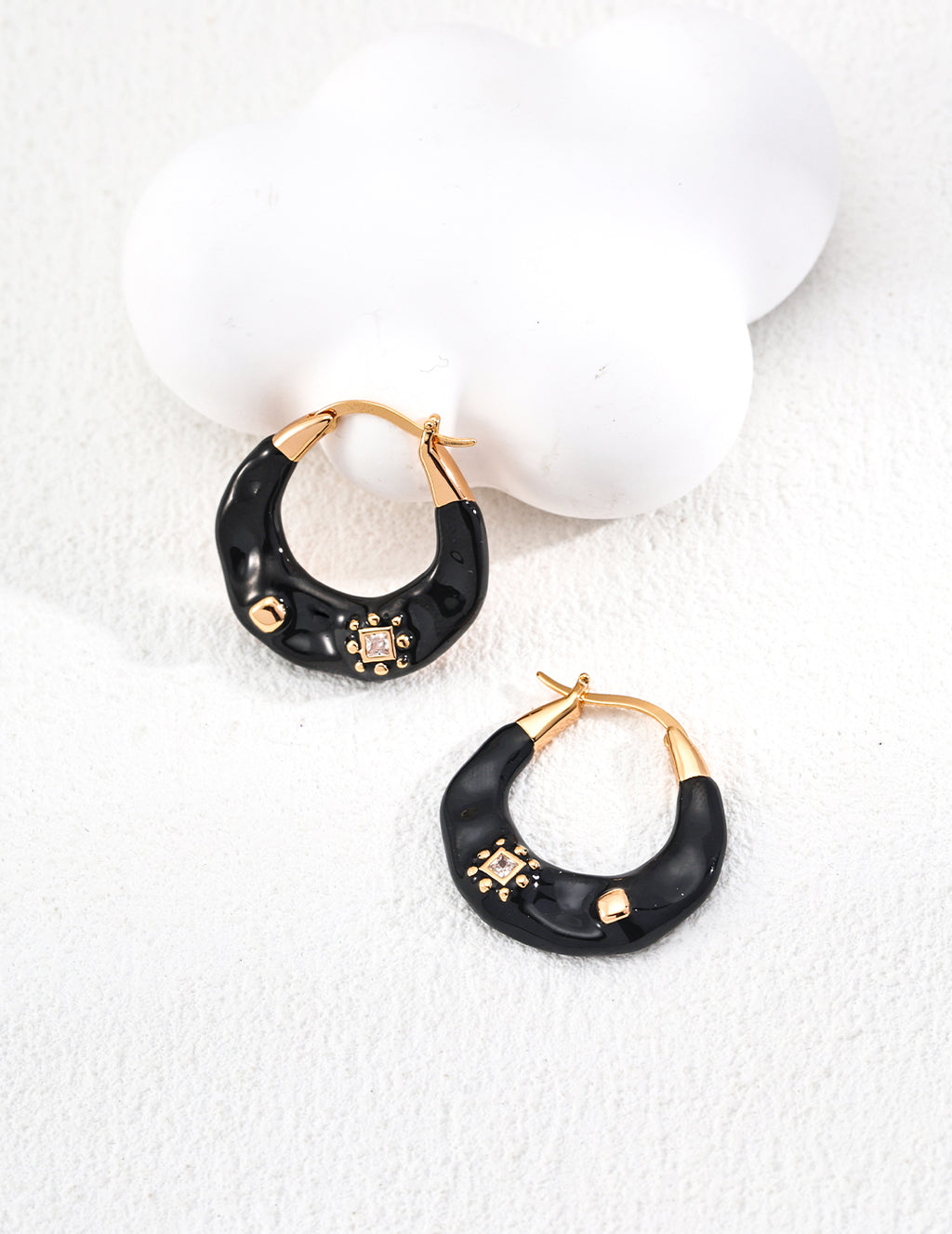 Vintage-Style Drip Glaze Zirconia Earrings