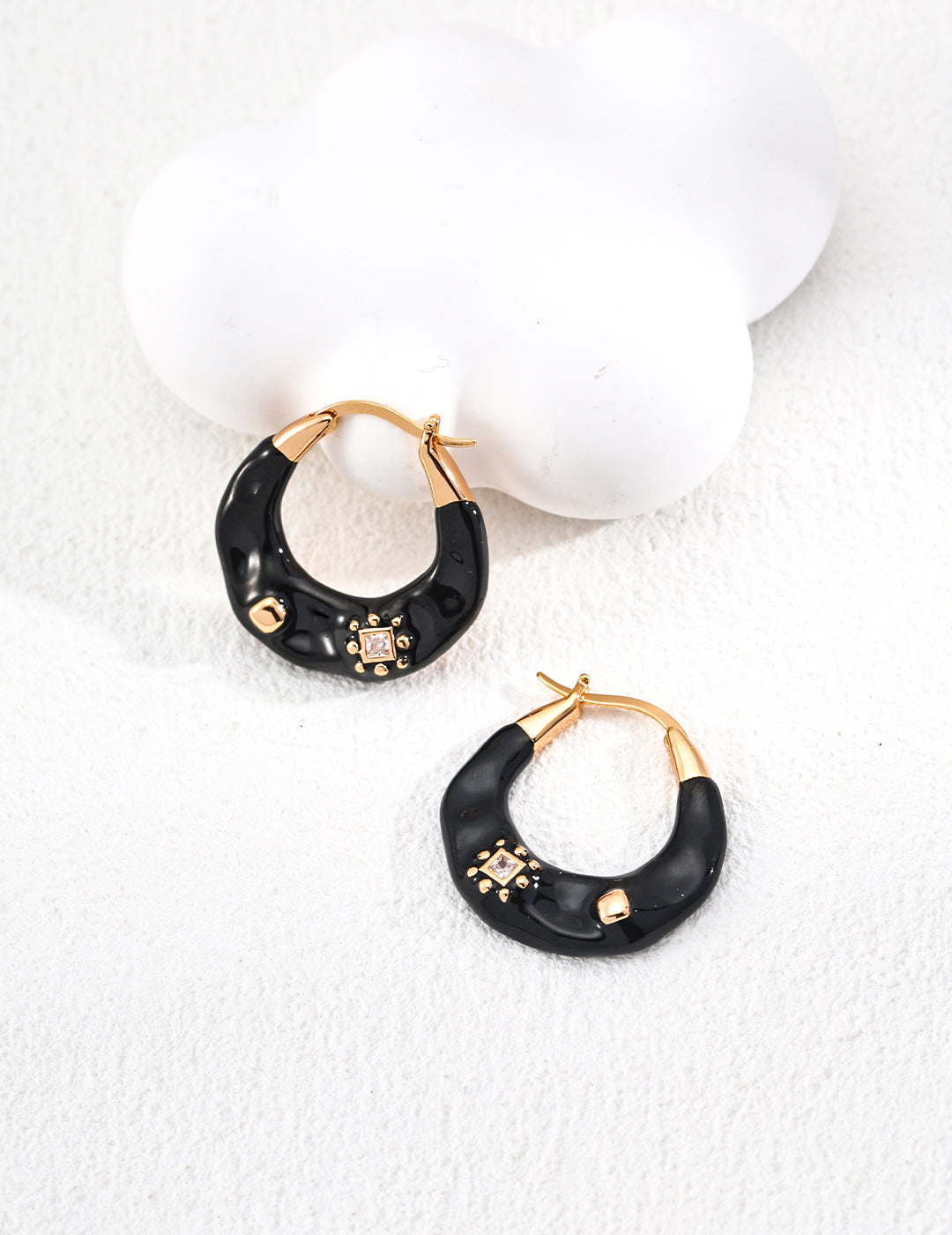 Vintage-Style Drip Glaze Zirconia Earrings