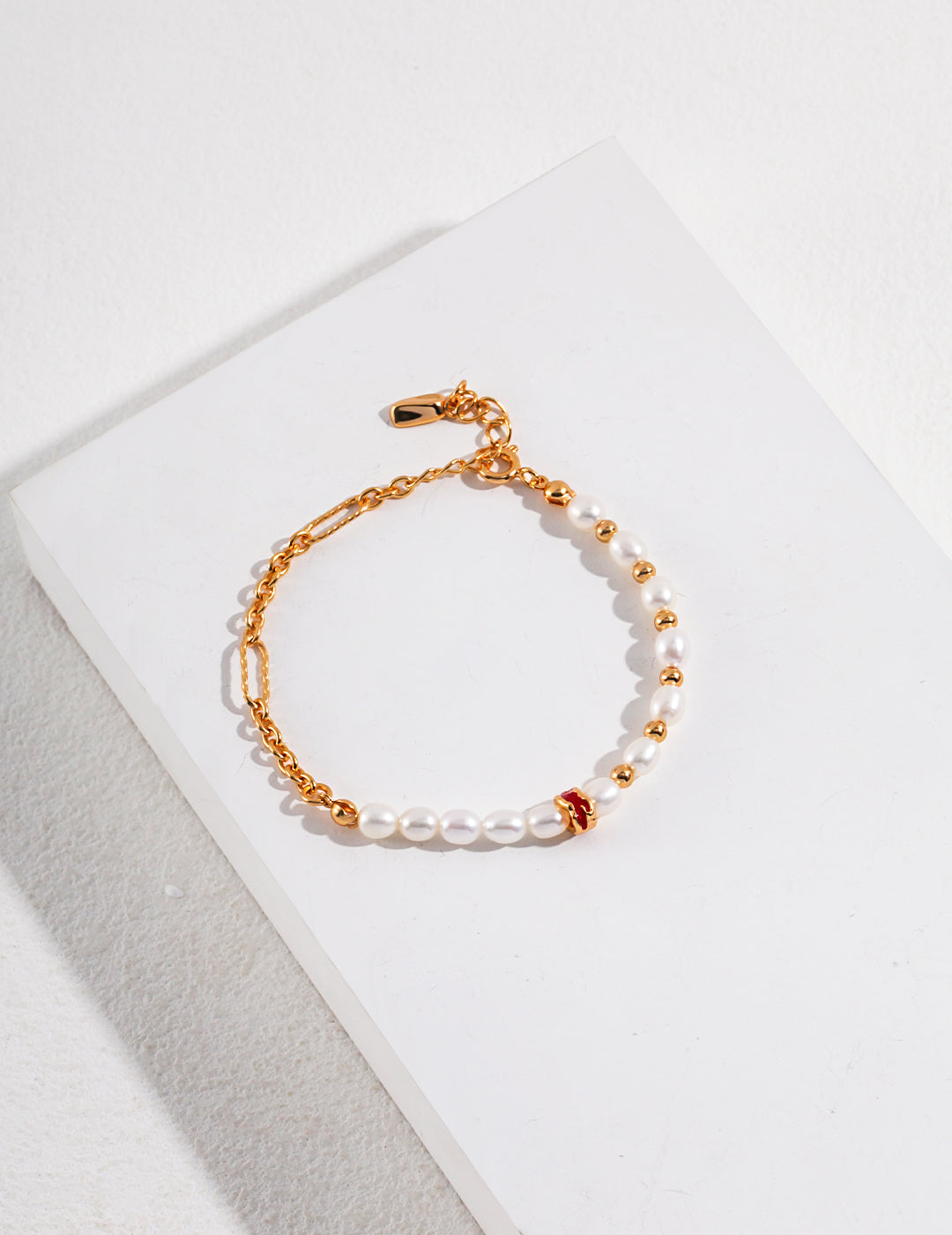 “Flowing Stream” Series Drip Glaze Minimalist Pearl Bracelet