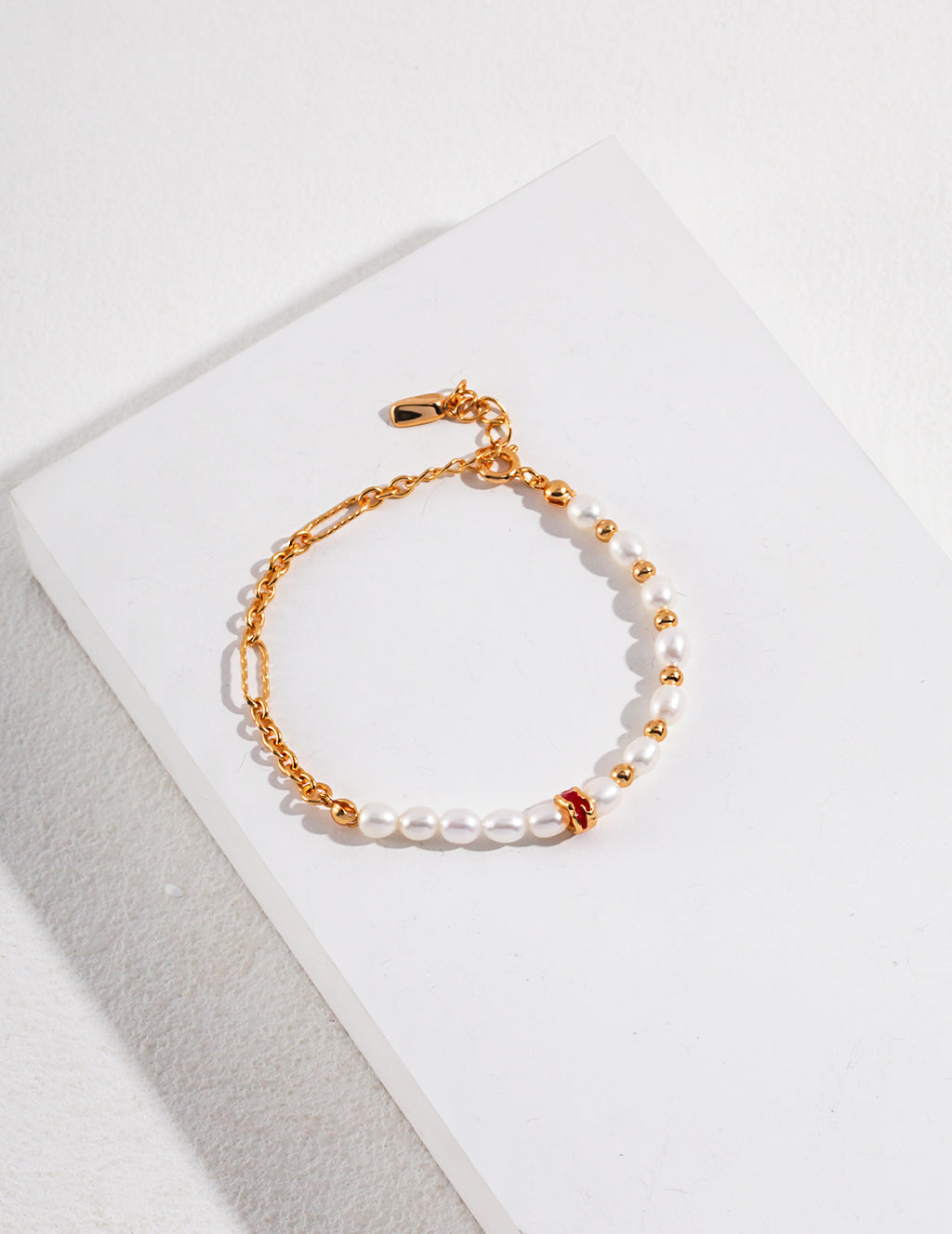“Flowing Stream” Series Drip Glaze Minimalist Pearl Bracelet