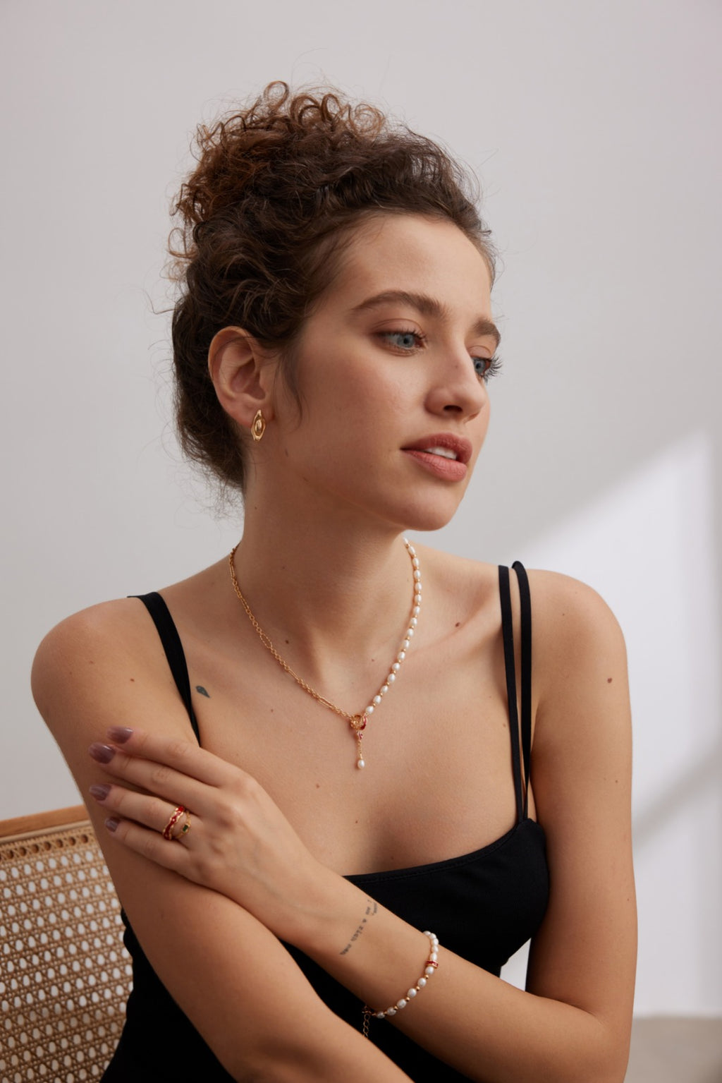 “Flowing Stream” Series Drip Glaze Minimalist Pearl Bracelet