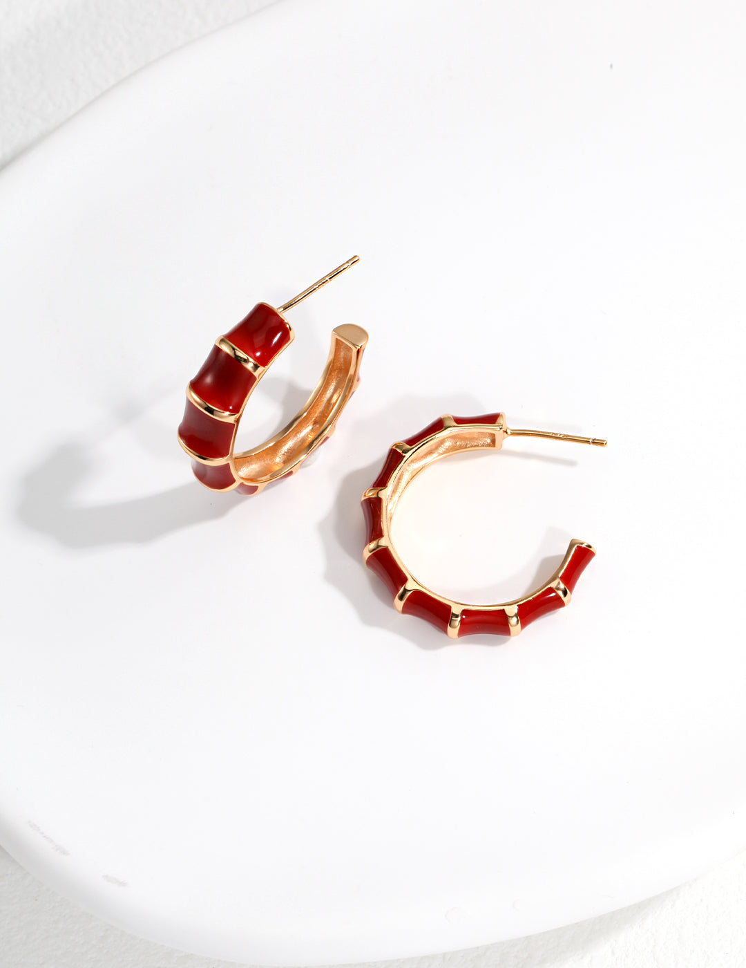 Red Drip Glaze Earrings