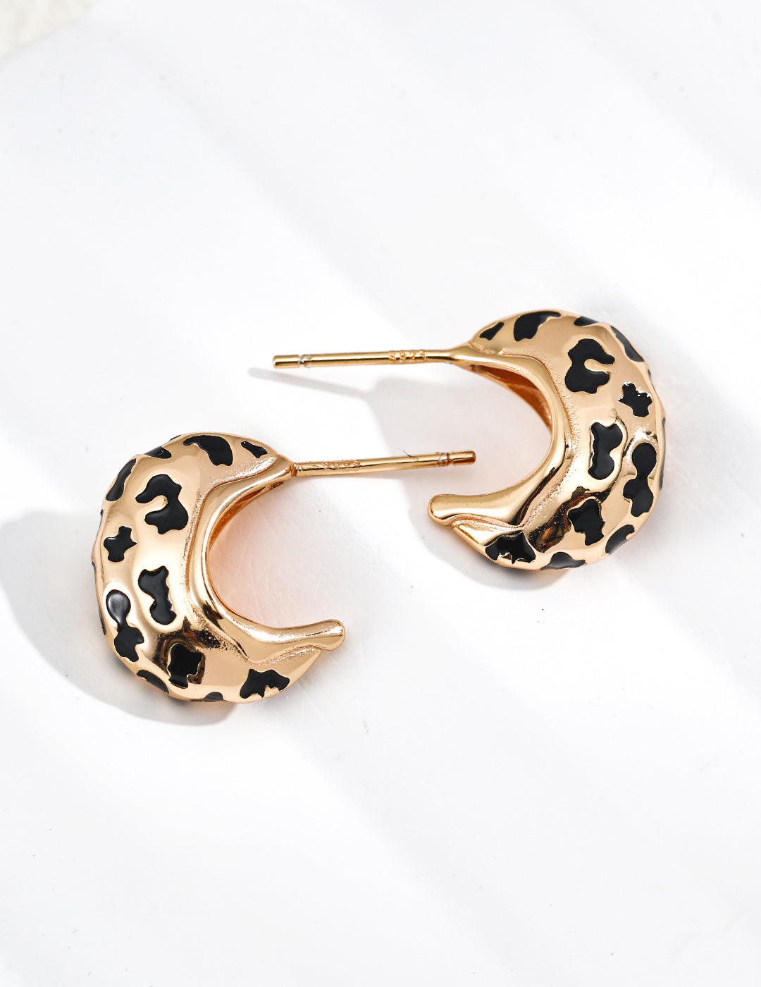 Leopard-Print Glazed Earrings