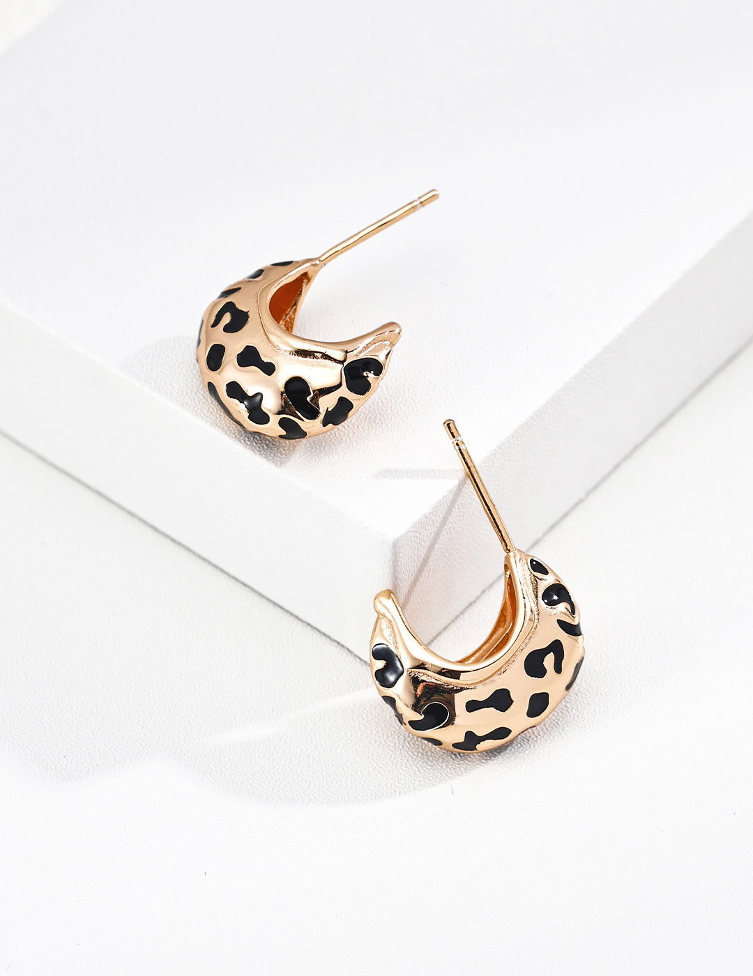 Leopard-Print Glazed Earrings