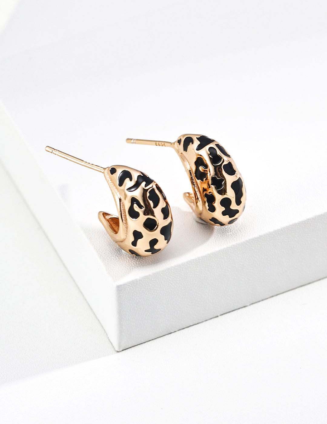 Leopard-Print Glazed Earrings