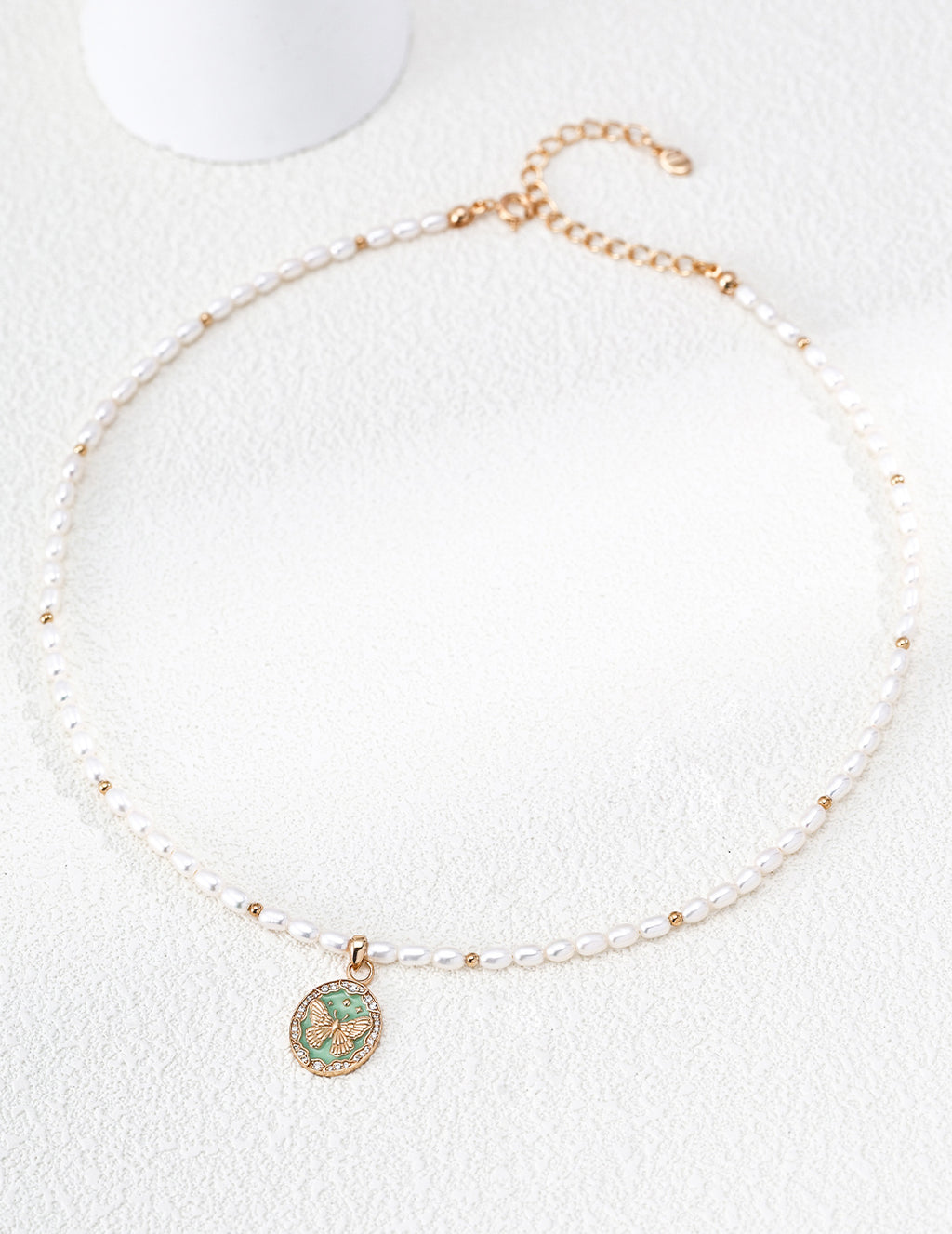 Four-Leaf Clover Pearl Zircon Necklace