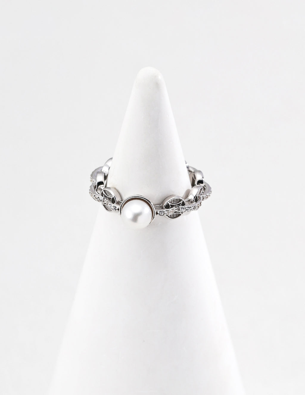 Pearl and Zircon Ring