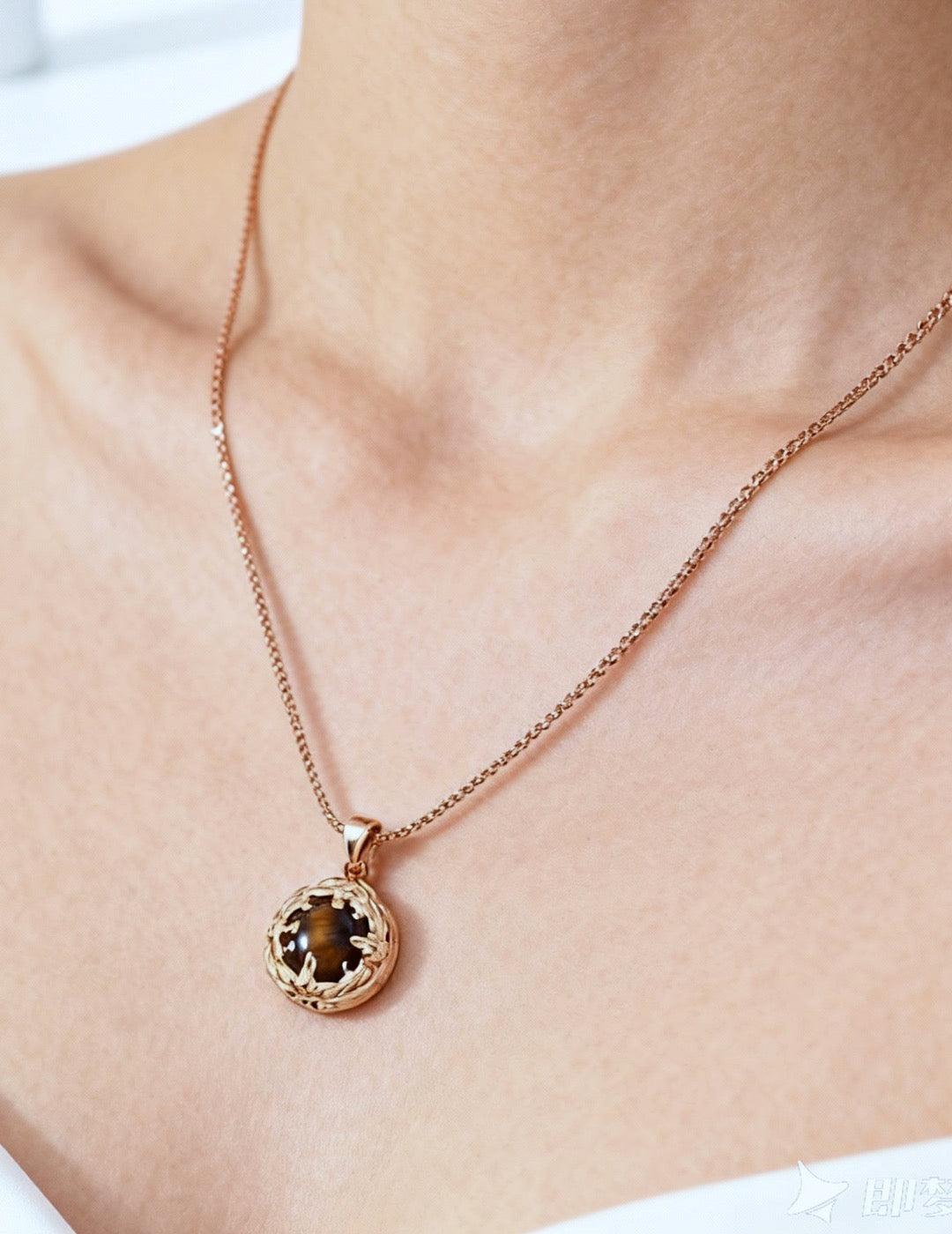 Turquoise/Tiger's Eye Pendant Necklace