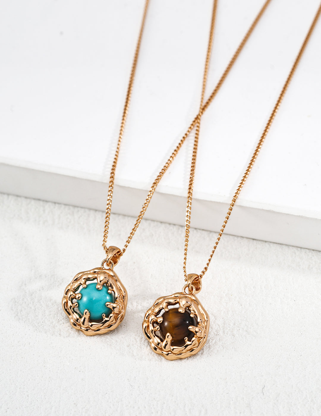 Turquoise/Tiger's Eye Pendant Necklace
